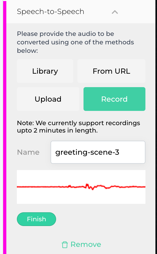 Resemble's Speech-to-Speech Creator